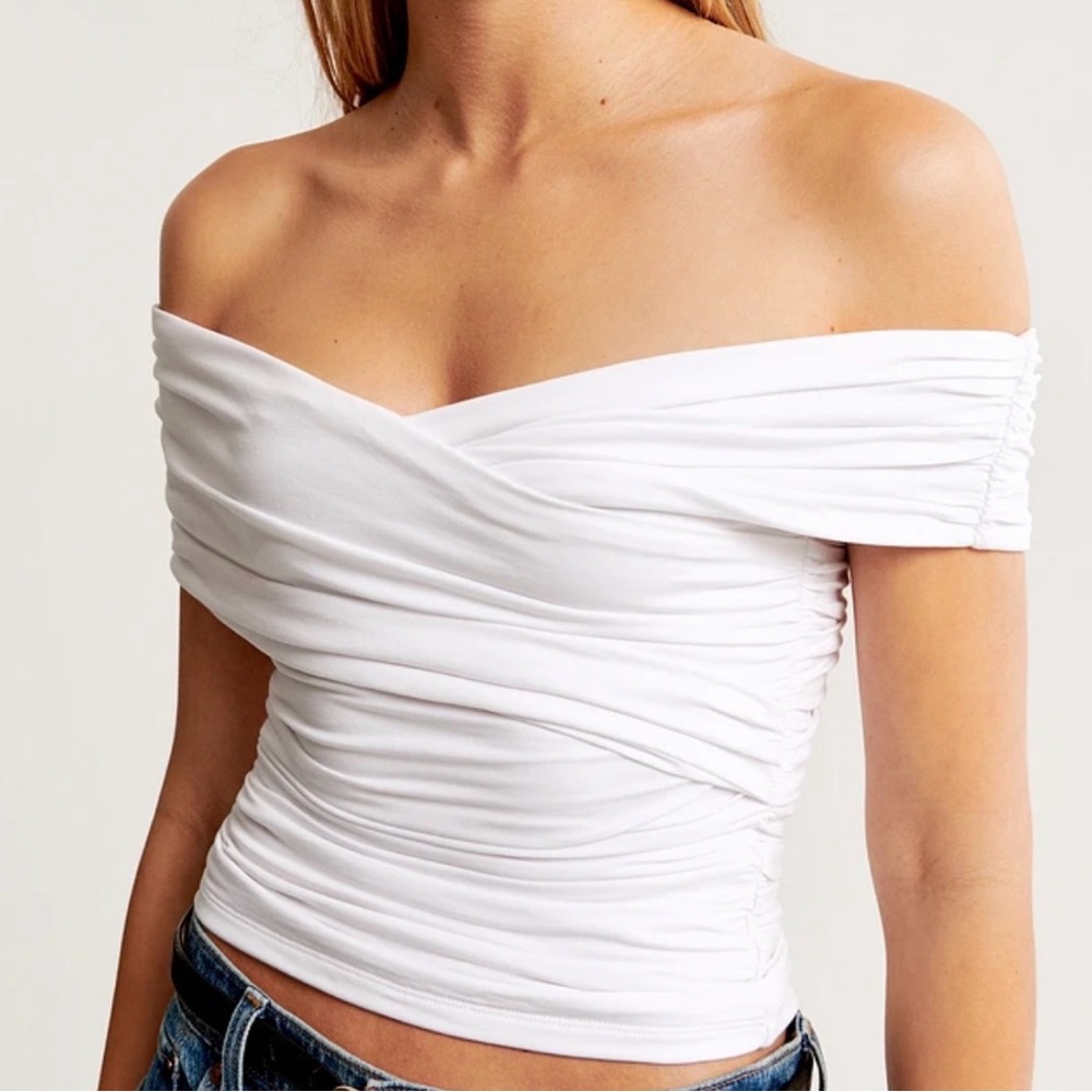 Abercrombie & Fitch Off-Shoulder White Camisole